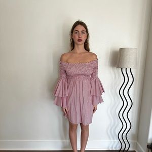 Gianni Bini Cotton dress with flutter sleeves ❤️